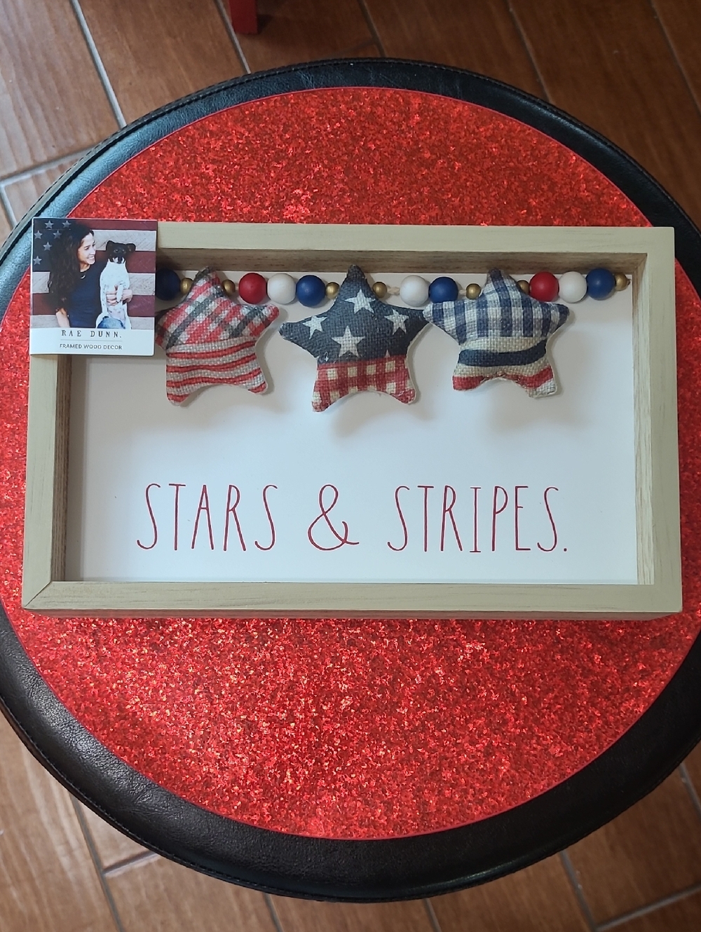 Rae Dunn Patriotic Shadow Box Wall Plaque